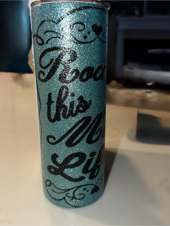 homemade Other - Rocking this MOM LIFE Glitter Teal Insulated Tumbler